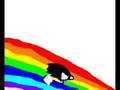 Snow sliding down the rainbow with music!