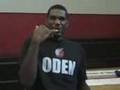 Greg Oden meets the Trail Blazers staff