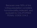 NEW PROP 8 INFO!  California decency law!