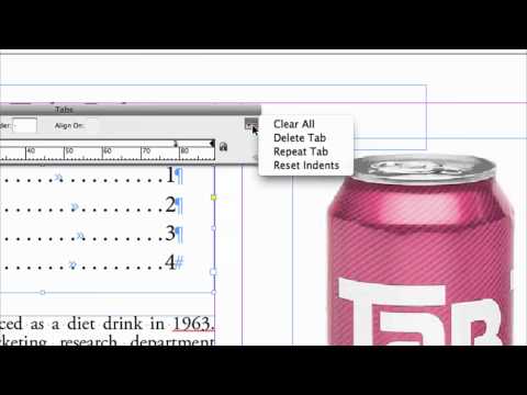how to set tabs in indesign