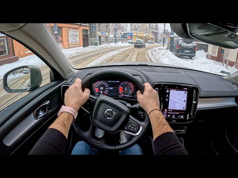 volvo xc40 15 163hp 0 100 pov test drive 1501 joe black