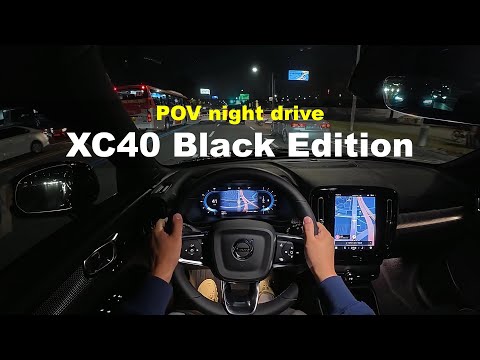 2025 volvo xc40 b4 black edition pov night drive