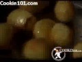 Turned Roasted Potato Garnish