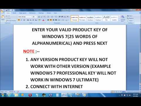 how to provide windows 7 key