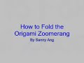 Оригами видеосхема Zoomerang 4