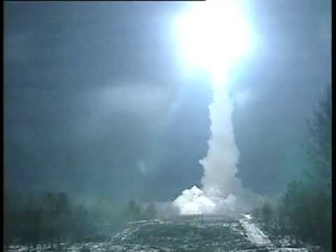 Topol M missile - http://SaturnVibes.com A Russian Topol-M ICBM (converted to a satelite launcher)launch . Amazing Video !! At first it seems nothing hapens, but then after a ...