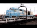 [Portland, OR] On a busy Saturday down in Brooklyn, DLMX 644 (EMD SDP40F / ex AMTK 644, ATSF 5266, BNSF 6976) moves onto the turntable, and gets put on the rear of the 'move consist'. In this 'move consist' is DLMX 644, DLMX 231 (EMD F40PHR), Great Northern Ice Lake, tank cars, and more. This consist will be moved over into the industrial area by BNSF's Lake Yard for storage sometime mid-week. A lot of restoration plans are in the works for 644. A gyra light has returned in-between the number boards, nose light is back as well, cab has been repainted into fresh sea foam green and the control stand in fresh black, new number boards, restoring the nose to what it full was, and more. I've been more than grateful to become part of the 644 team, and I look forward to it's complete restoration :D