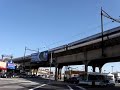 Amtrak Train 145 passes by on Northeast Corridor overpass in Woodside, NY