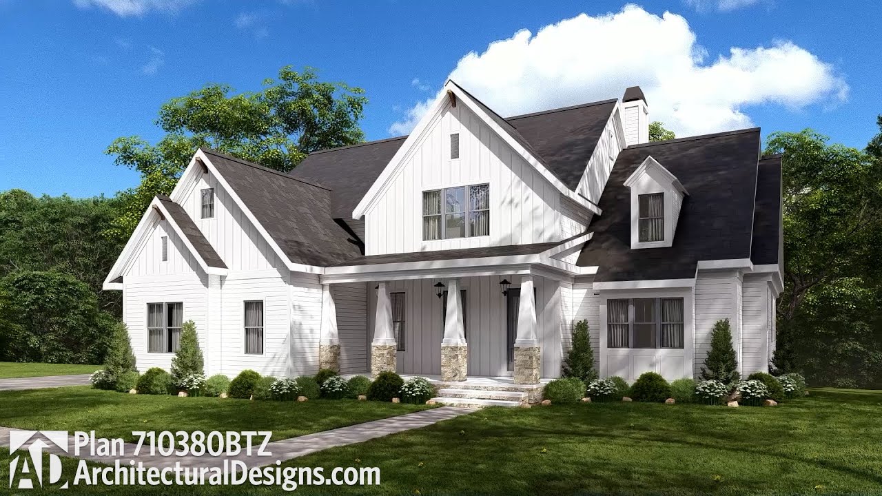 4-Bedroom 2-Story Modern Farmhouse with Vaulted Family Room and Home ...