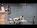 People washing their clothes too in the holy scared ...