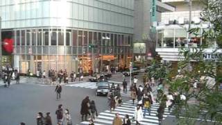 Ginza pedestrian crossing time-lapse