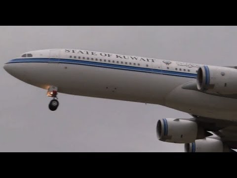 (RARE) State of Kuwait Airbus A340-500 Landing Chicago O&#039;Hare / ORD Plane Spotting
