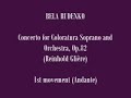 bela rudenko (b.1933)

reinhold gli�re: concerto for coloratura soprano and orchestra, op.82

gli�re's two movement coloratura concerto of 1943 is, perhaps, his most frequently performed composition in the genre (his other concertos are for harp, violin, cello, and french horn), though commercial recordings are still relatively infrequent. this should come as no surprise, since the piece makes substantial demands on the soloist. vocal agility, steadiness of tone, and accuracy of attack are required here, as is superior breath support (particularly in the first movement, where the singer must form carefully arched phrases while negotiating the endless passages of lyrical, wordless melisma). 

among the highly commendable versions on cd are recordings by eileen hulse and joan sutherland, who left us a fine performance with richard bonynge conducting the london symphony. another artist who successfully meets the abovementioned challenges is ukrainian coloratura bela rudenko. rudenko, a graduate of the odessa conservatory (1956), was a leading soprano first at the kiev opera and then at the bolshoi theater, where she sang for 16 years (bowing there in 1972, in glinka's ruslan and ludmila). hers was a slender rather than a huge voice, but bright, vivid, and crystalline in its clarity. it's not an infallible instrument- while her singing is quite precise, the attentive listener will notice some harsh, scrappy attacks, as well as a slightly metallic core (especially as she ascends the staff), which lends to her instrument an occasional shrillness not present in sutherland's highly refined reading. nevertheless, rudenko's basic sound is still lovely, and she manages the coloratura passages with gutsy aplomb, in a performance that, while lacking sutherland's smoothness, is a bit more dynamic and headstrong. stefan turchak conducts the kiev philharmonic orchestra.