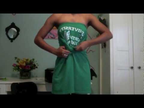 dress - SUBSCRIBE TO MY NEW CHANNEL FOR MORE DIY http://www.youtube.com/RavenElyseTV How to make dresses out of XL t-shirts! No cutting or sewing required! Plus how ...
