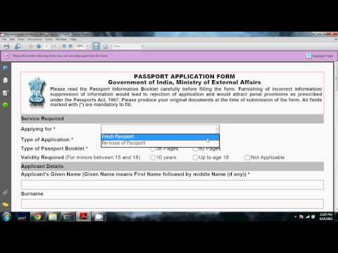 how to fill the passport e form