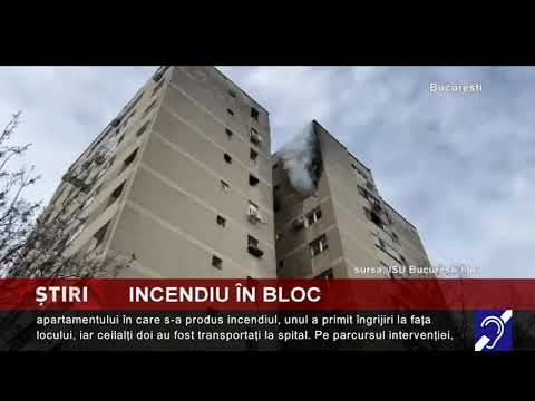 Incendiu într-un bloc din București