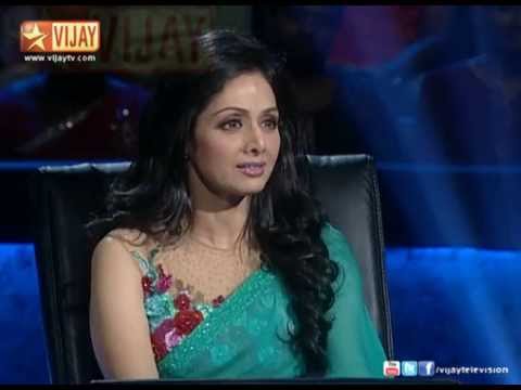 Sridevi - Actress Sridevi plays Neengalum Vellalam Oru Kodi with Prakash Raj.