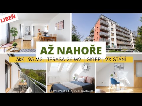 Video Prostorný byt 3+kk s velkou terasou, sklepem a dvojící stání | Libeň