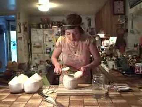 how to open young coconut