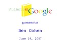 Authors@Google: Ben Cohen
