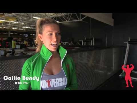 IFBB - Team Universal's IFBB Pro Callie Bundy shows us her off-season glute training session at Montanari Brothers Powerhouse Gym in New Haven, CT. For more Univers...