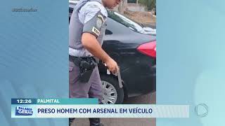 Palmital: preso homem com arsenal em veículo