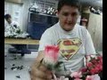 John playing with flowers