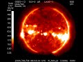 The NOAA Space Environment Center in Boulder, Colo., used the NOAA GOES-12 satellite space weather instrumentation to observe the passage of Venus in front of the sun. This transit of Venus is the first in 122 years. The GOES observation, using its Solar X-ray Imager, is unique because it records the sun's 2 million degree, outer atmosphere in X-rays. This observation is possible only from space, since Earth's atmosphere blocks out X-rays. The GOES-12 SXI is the only spacecraft to observe this event from space in X-rays. The animation shows the Venus transit as captured by the NOAA Solar X-ray Imager from 12:54 am to 8:44 am EDT. In the NOAA images, Venus appears as a dark disk about 1/30th the sun's apparent diameter. Since the sun's atmosphere or corona extends well above the disk seen in visible light, Venus was visible in silhouette for approximately nine hours, versus the six hours seen from Earth. The path across the disk is from the southeast to the southwest. 