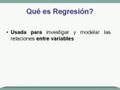 Concepto de regresión