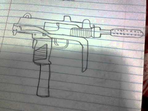 how to draw a mini uzi