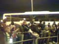 AC Milan players gettin abused off the bus at Park Head