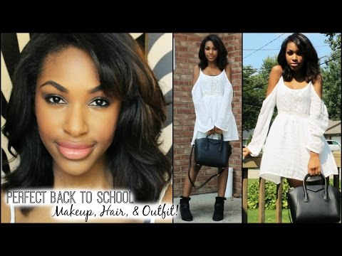 Hair - Here's a perfect back to school makeup, hair, and outfit look! Enjoy, ily xx CAN WE BEAT 2000 LIKES?! Rosa Hair Co: http://www.aliexpress.com/store/product/retail-brazilian-hair-weft-virgin-remy-...