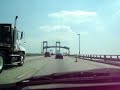 Driving over the Deleware Memorial Bridge.