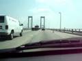 Driving over the Deleware Memorial Bridge.
