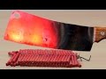 EXPERIMENT Glowing 1000 degree MEAT CHOPPER vs 100 FIRECRACKERS