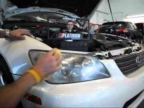 How to repair hazy plastic headlights. (Lexus is 300 headlight used)