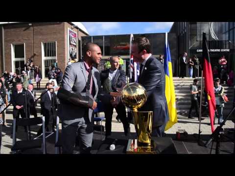 Video: Spurs Championship Trophy Tour: Patty Mills and Aron Baynes in Australia