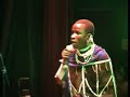 maasai reggae live on stage: lead singer yamat aka merege with his group x plastaz (from tanzania) with dj precise on the decks, sings a traditional maasai song over the 'hard times' riddim. live in libreville, gabon (west africa) during the gabao hip hop festival, june 2006 (this was the 'small show' of that event, the main concert with an audience of 10.000 had been held the day before). 

more proof that there's an alternative to the bland commercial bongo flava that is ruling the tanzanian charts...