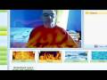 This software allows you to add many different types of effect to a webcam chat, including playing a movie to your viewer and showing them your PC desktop live. This software is completely free. The homepage is here: www.manycam.com and the direct download link is here: www.download.com