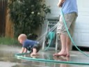 playing in the water