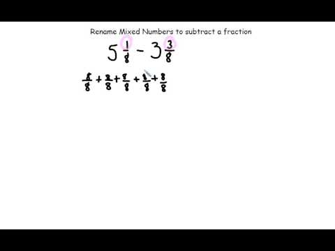 Renaming / Regrouping Mixed Numbers to Subtract a Fraction with Like