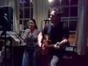 nick and mystery guest playing a cool tune at glastonbury open mic night.