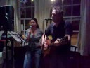 nick and mystery guest playing a cool tune at glastonbury open mic night.