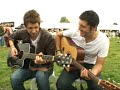 exclusive little man tate acoustic performance backstage at reading festival 2007. maz and jon do early single ''the agent'.