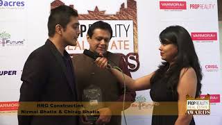 PROPREALITY REAL ESTATE AWARD SHOW:- An Interview of MR. CHIRAG BHATIA, HRG CONSRUCTION.