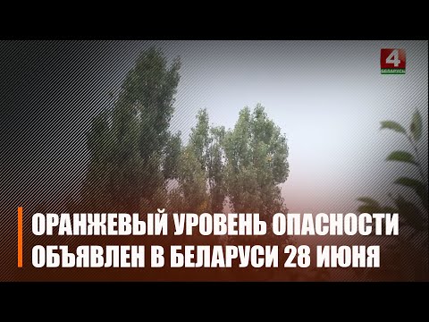 28 июня из-за сильных дождей в Беларуси объявили оранжевый уровень опасности видео