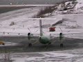 Landing and departure of Widerøes Dash 8 at Narvik airport, Framnes 4.februar 2007. Flight WF852/853.