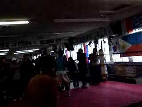 Manny Pacquiao before solis fight @ wild card boxing gym