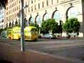 San Francisco Streetcars 1053 and 1052 at Market and Steuart