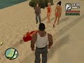 Bikini girls fighting for C.J., on the beach, very funny.